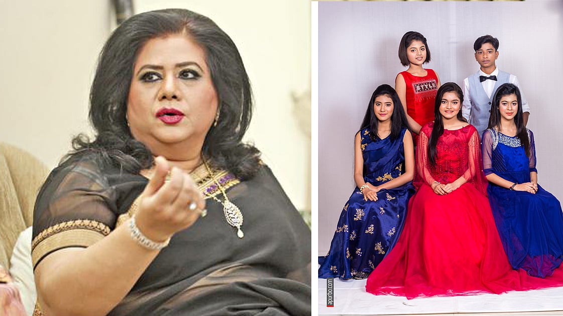 রুনা লায়লা ও ‘গানের রাজা’র সেরা পাঁচ প্রতিযোগী। ছবি: সংগৃহীত