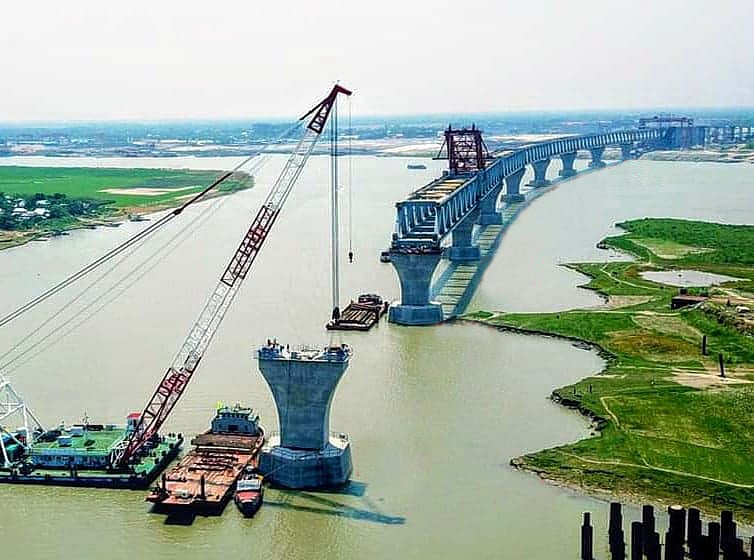 পদ্মা সেতুর ৩৩ ও ৩৪ নম্বর পিলারের ওপর ১১তম স্প্যানটি বসানো হবে।
