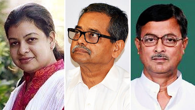 মৌসম বেনজির নূর, অভিজিৎ মুখার্জি, বদরুদ্দোজা খান । ছবি: প্রথম আলো