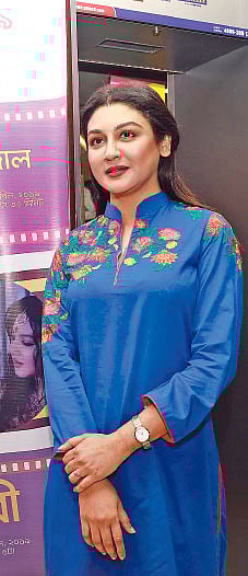 স্টার সিনেপ্লেক্স সীমান্ত সম্ভারে জয়া আহসান। ছবি: শুভ্র কান্তি দাস