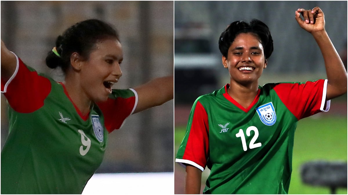 সিরাত জাহান স্বপ্না ও কৃষ্ণা রানী সরকার। ছবি: প্রথম আলো