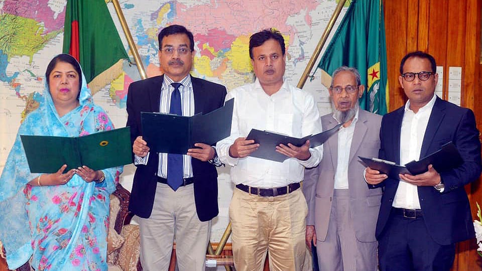 বিএনপির চার সাংসদ সোমবার শপথ নিয়েছেন। ছবি: জাতীয় সংসদ