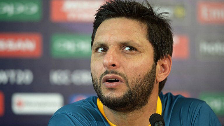 পাকিস্তানের সাবেক অলরাউন্ডার শহীদ আফ্রিদি। ছবি: এএফপি