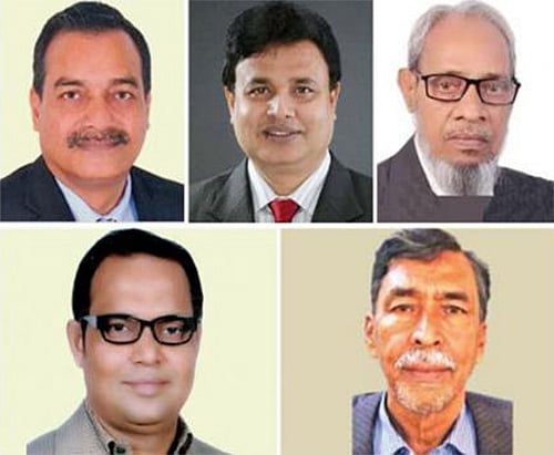 হারুন উর রশীদ, মোশাররফ হোসেন, আবদুস সাত্তার, আমিনুল ইসলাম ও জাহিদুর রহমান।