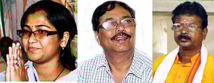 অপরূপা পোদ্দার, শক্তিমোহন মালিক, তপন কুমার রায়। ছবি: ভাস্কর মুখার্জি
