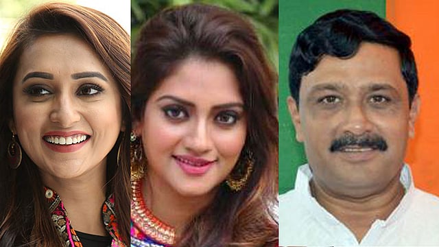 মিমি চক্রবর্তী, নুসরাত জাহান, রাহুল সিনহা।