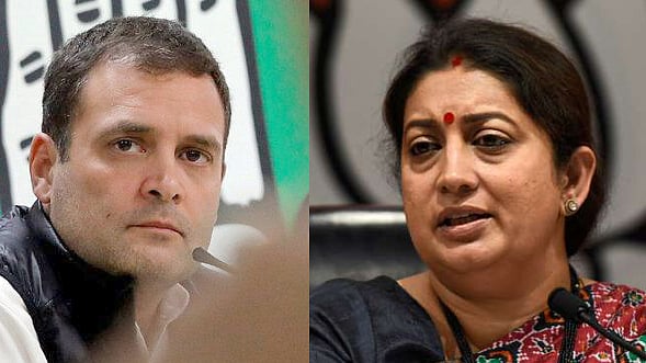 রাহুল গান্ধী ও স্মৃতি ইরানি।