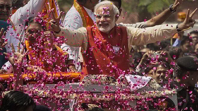 টানা দ্বিতীয়বারের মতো ক্ষমতায় এসেছেন ভারতের প্রধানমন্ত্রী নরেন্দ্র মোদি। ছবি: বিবিসির সৌজন্যে