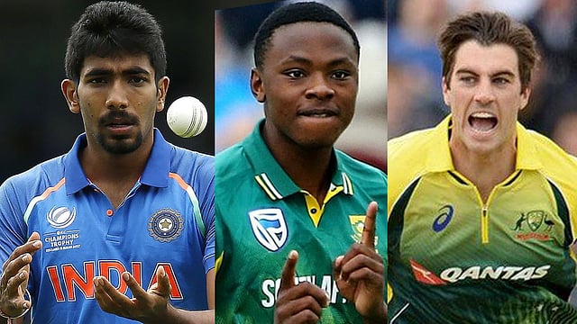 জসপ্রিত বুমরা, কাগিসো রাবাদা ও প্যাট কামিন্স । ছবি: এএফপি