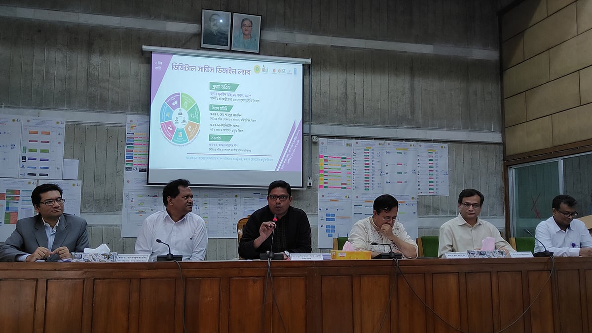 ডিজিটাল সার্ভিস ডিজাইন ল্যাব শীর্ষক কর্মশালায় বক্তব্য রাখেন প্রতিমন্ত্রী জুনাইদ আহমেদ। ছবি: সংগৃহীত