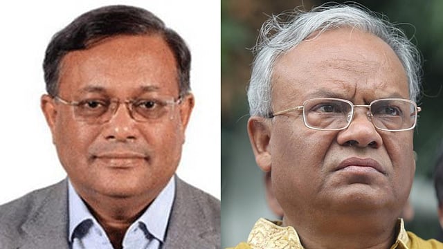 তথ্যমন্ত্রী হাছান মাহমুদ ও বিএনপির জ্যেষ্ঠ যুগ্ম মহাসচিব রুহুল কবির রিজভী।