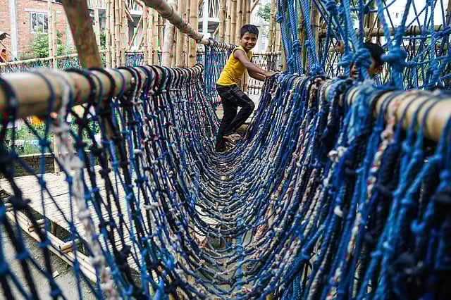 লিডো পিস হোম ও বছিলার ওয়াসপুর হাউজিংয়ের শিশুদের জন্য তৈরি এই খেলাঘর