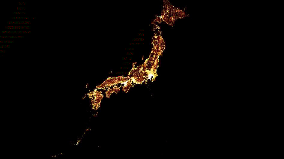 জাপানের ষাটোর্ধ্ব জনসংখ্যার বণ্টন। ছবি: ফেসবুকের সৌজন্যে।