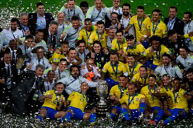 কোপা আমেরিকায় পেরুকে হারিয়ে চ্যাম্পিয়ন হয়েছে ব্রাজিল। ছবি: এএফপি