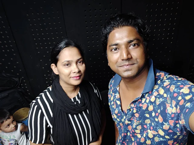শনিবার মুহিনের সুর ও সংগীত পরিচালনায় ক্লোজআপ ওয়ান তারকা বিউটির গানের শব্দ ধারণ হয়। ছবি: ফেসবুক থেকে নেওয়া