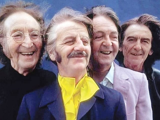 বিশ্বখ্যাত বিটলসের সদস্যদের বৃদ্ধ চেহারার ছবি তৈরি হয়েছে ফেসঅ্যাপে। আর তা করেছেন বিটলসের ভক্তরা। (বাঁ থেকে) জন লেনন, রিঙ্গো স্টার, পল ম্যাককার্টনি ও জর্জ হ্যারিসন