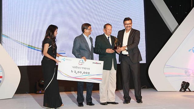 ২০১৪ সালে প্রথম আলো শামিম কবিরকে আজীবন সম্মাননা জানিয়েছিল। ছবি: শামসুল হক