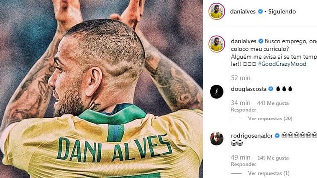 আলভেসের সেই পোস্ট। ছবি : আলভেসের ইনস্টাগ্রাম