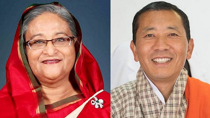 শেখ হাসিনা ও লোটে শেরিং। ফাইল ছবি