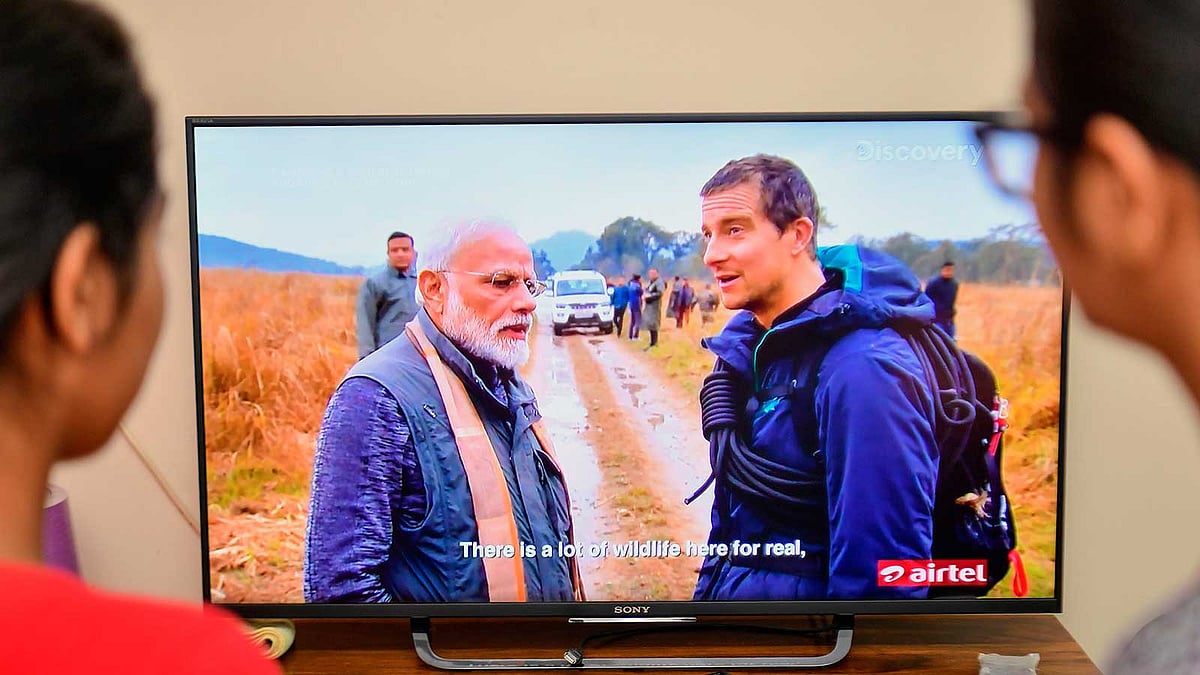 ভারতের অনেক দর্শক গতকাল রাতে প্রধানমন্ত্রী নরেন্দ্র মোদির অংশ নেওয়া ‘ম্যান ভার্সেস ওয়াইল্ড’ অনুষ্ঠান উপভোগ করেন। ছবি: এএফপি