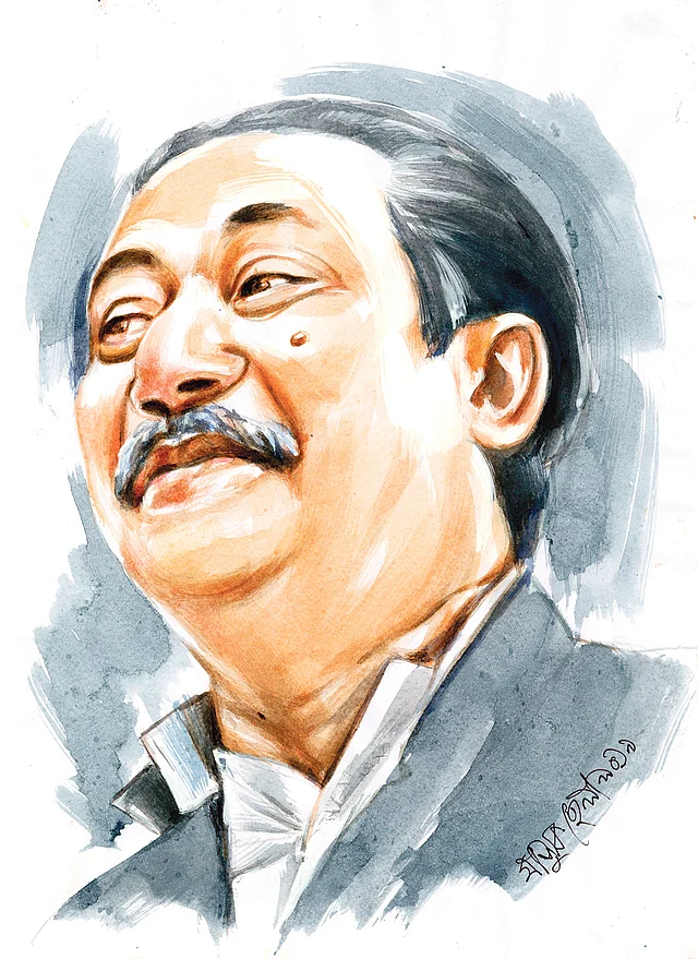 জাতির জনক বঙ্গবন্ধু শেখ মুজিবুর রহমান। প্রতিকৃতি: মাসুক হেলাল