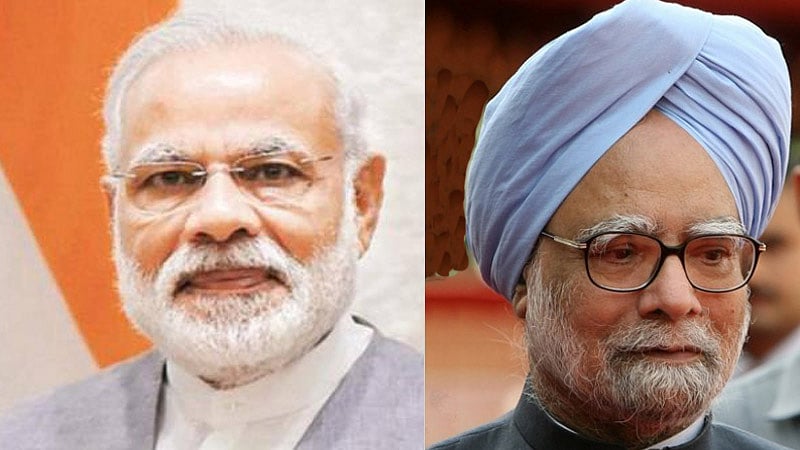 ভারতের প্রধানমন্ত্রী নরেন্দ্র মোদি ও দেশটির সাবেক প্রধানমন্ত্রী মনমোহন সিং। ফাইল ছবি