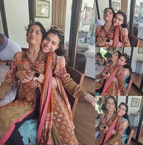 কাজল লিখেছেন, ‘দুই কন্যা এবং দুই মা’। ছবি: ইনস্টাগ্রাম থেকে নেওয়া