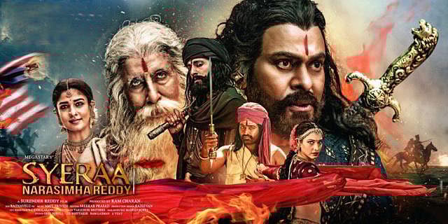 ‘সাইরা’ ছবিতে আছেন সুদীপ, নয়নতারা, তামান্না ভাটিয়া, বিজয় সেতুপতি ও জগপতি বাবু। ছবি: টুইটার