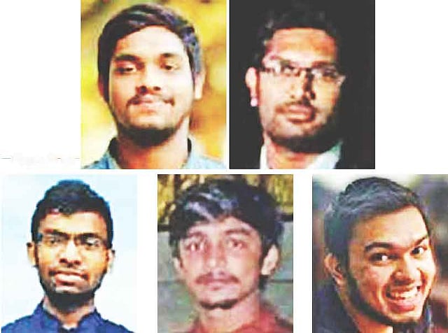 আবরার ফাহাদকে হত্যার ঘটনায় আটক বুয়েট ছাত্রলীগের নেতা–কর্মী।  ছবি: সংগৃহীত