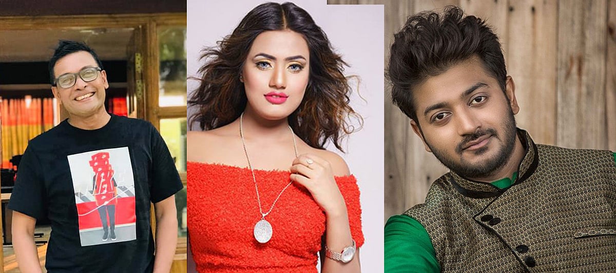 আনিসুর রহমান মিলন, এমিয়া এমি ও বাপ্পি চৌধুরী। ছবি: ফেসবুক থেকে নেওয়া।