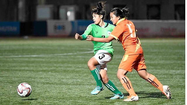 ভুটানকে হারিয়ে সাফে সুন্দর শুরু অনূর্ধ্ব-১৫ মেয়েদের। ছবি: বাফুফে