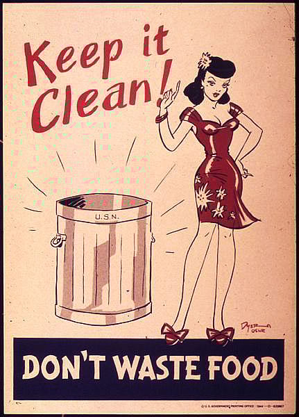 খাবার নষ্টের বিরুদ্ধে সচেতনতামূলক আমেরিকান প্রচারণা। ছবি: উইকিমিডিয়া কমনস