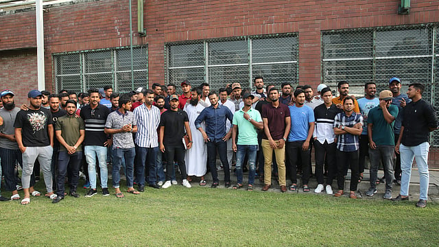 শেরেবাংলা স্টেডিয়ামে কাল ধর্মঘটের ডাক দেন ক্রিকেটারেরা। ছবি: প্রথম আলো