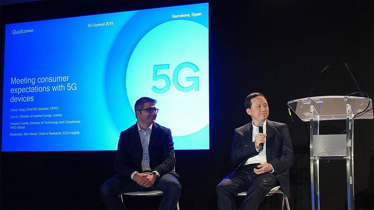 ফাইভ–জি ফোনের ঘোষণা। ছবি: অপোর সৌজন্যে