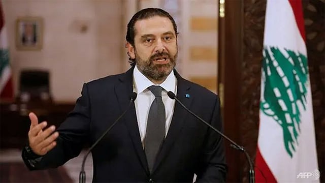 পদত্যাগপত্র জমা দিয়েছেন লেবাননের প্রধানমন্ত্রী সাদ হারিরি। ছবি: এএফপি