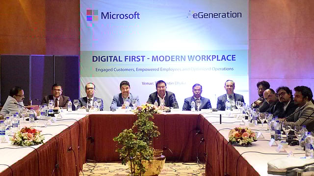 ডিজিটাল ফাস্ট-মডার্ন ওয়ার্ক প্লেস নিয়ে আলোচনা করেন বিভিন্ন খাতের তথ্যপ্রযুক্তি বিশেষজ্ঞরা। ছবি: ইজেনারেশনের সৌজন্য