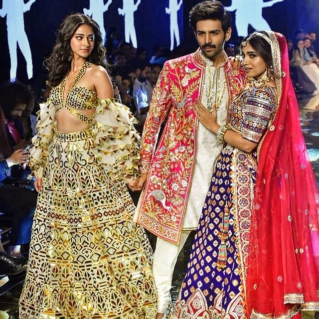 ‘পতি পত্নী ঔর ও’ ছবিতে দেখা যাবে অনন্যা পাণ্ডে, কার্তিক আরিয়ান আর ভূমি পেডনেকারকে। ছবি: ইনস্টাগ্রাম থেকে নেওয়া