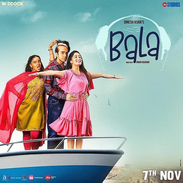 বালা সিনেমার পোস্টারে ভূমি পেডনেকার, আয়ুষ্মান খুরানা ও ইয়ামি গৌতম। ছবি: ইনস্টাগ্রাম