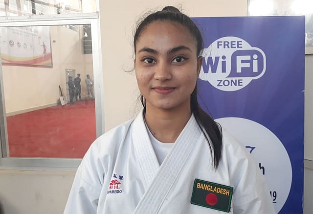 কারাতে ইভেন্টে ব্রোঞ্জ জিতলেন হোমায়রা। ছবি: বিওএ