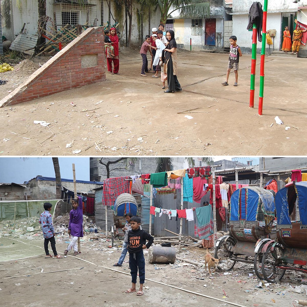 কয়েক বছর আগেও রাইনখোলায় বধ্যভূমিতে স্মৃতিফলক ছিল (ওপরে)। এখন সেখানে ফলক নেই—আছে ভাগাড় ও ঘরবাড়ি। ছবি: আবদুস সালাম