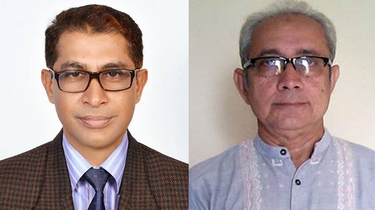 নারায়ণগঞ্জ জেলা বিএনপির সাধারণ সম্পাদক মামুন মাহমুদ ও মহানগর বিএনপির সাধারণ সম্পাদক এটিএম কামাল। ছবি: সংগৃহীত