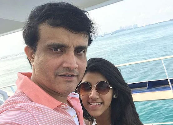 মেয়ে সানার সঙ্গে সৌরভ গাঙ্গুলী। ছবি: ইনস্টাগ্রাম