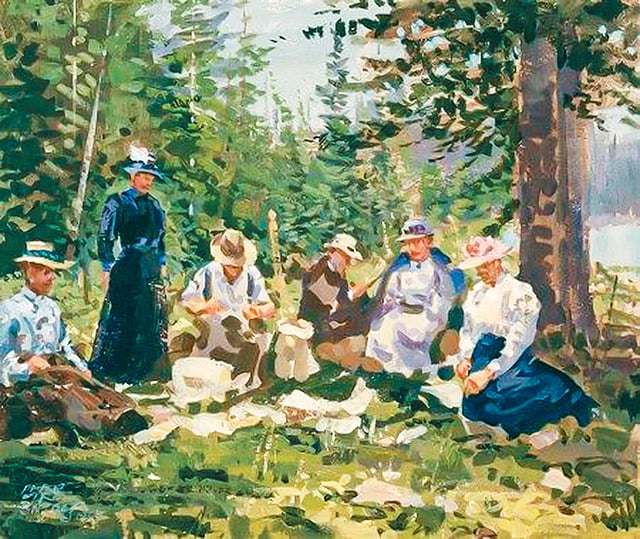 ১৯০৩ সালে শিল্পীর তুলিতে আঁকা পিকনিকের দৃশ্য। ছবি: সংগৃহীত