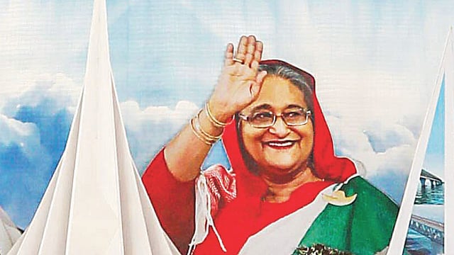 আওয়ামী লীগের নেতা–কর্মীদের কাছে আস্থা ও বিশ্বাসের প্রতীক প্রধানমন্ত্রী শেখ হাসিনা। তাঁর এই ছবি সোহরাওয়ার্দী উদ্যানে দলের জাতীয় সম্মেলনের মঞ্চে ব্যবহার করা হয়েছে।  প্রথম আলো