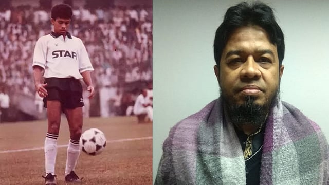 সেই মোহামেডানের সাব্বির , আর এই সাব্বির (গতকাল বঙ্গবন্ধু জাতীয় স্টেডিয়ামে)। ছবি: সংগৃহীত ও প্রথম আলো