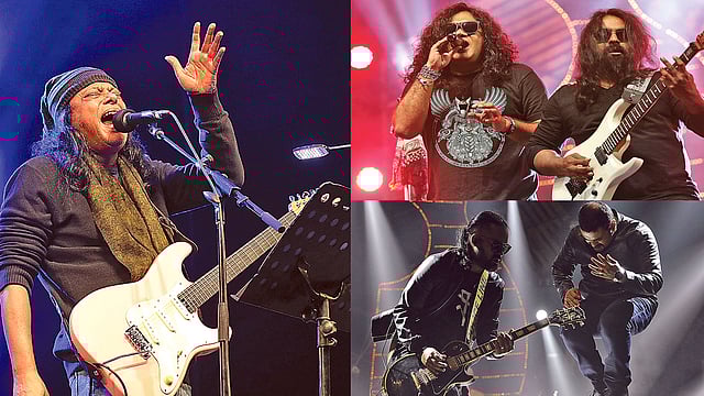 কনসার্টে গান করেন নগরবাউল জেমস, গান পরিবেশনায় ভাইকিংস ব্যান্ড, আর্বোভাইরাস ব্যান্ডের পরিবেশনা। ছবি: সাইফুল ইসলাম