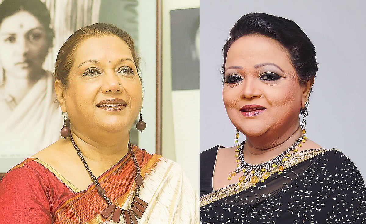 কবরী ও সাবিনা ইয়াসমীন।  ছবি: প্রথম আলো