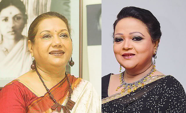 কবরী ও সাবিনা ইয়াসমীন।  ছবি: প্রথম আলো