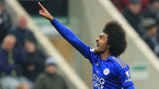 লেস্টারের হয়ে সেদিন নিজের প্রথম গোলও করেছেন হামজা। ছবি : এএফপি