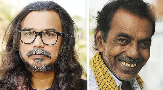 ক্র্যাক আন্তর্জাতিক আর্ট ক্যাম্পের উদ্যোক্তা শিল্পী ও গবেষক শাওন আকন্দ এবং দেলোয়ার হোসেন। ছবি: সংগৃহীত